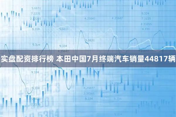 实盘配资排行榜 本田中国7月终端汽车销量44817辆