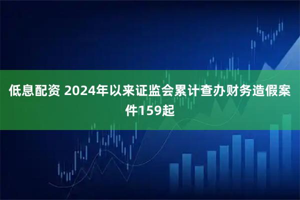 低息配资 2024年以来证监会累计查办财务造假案件159起